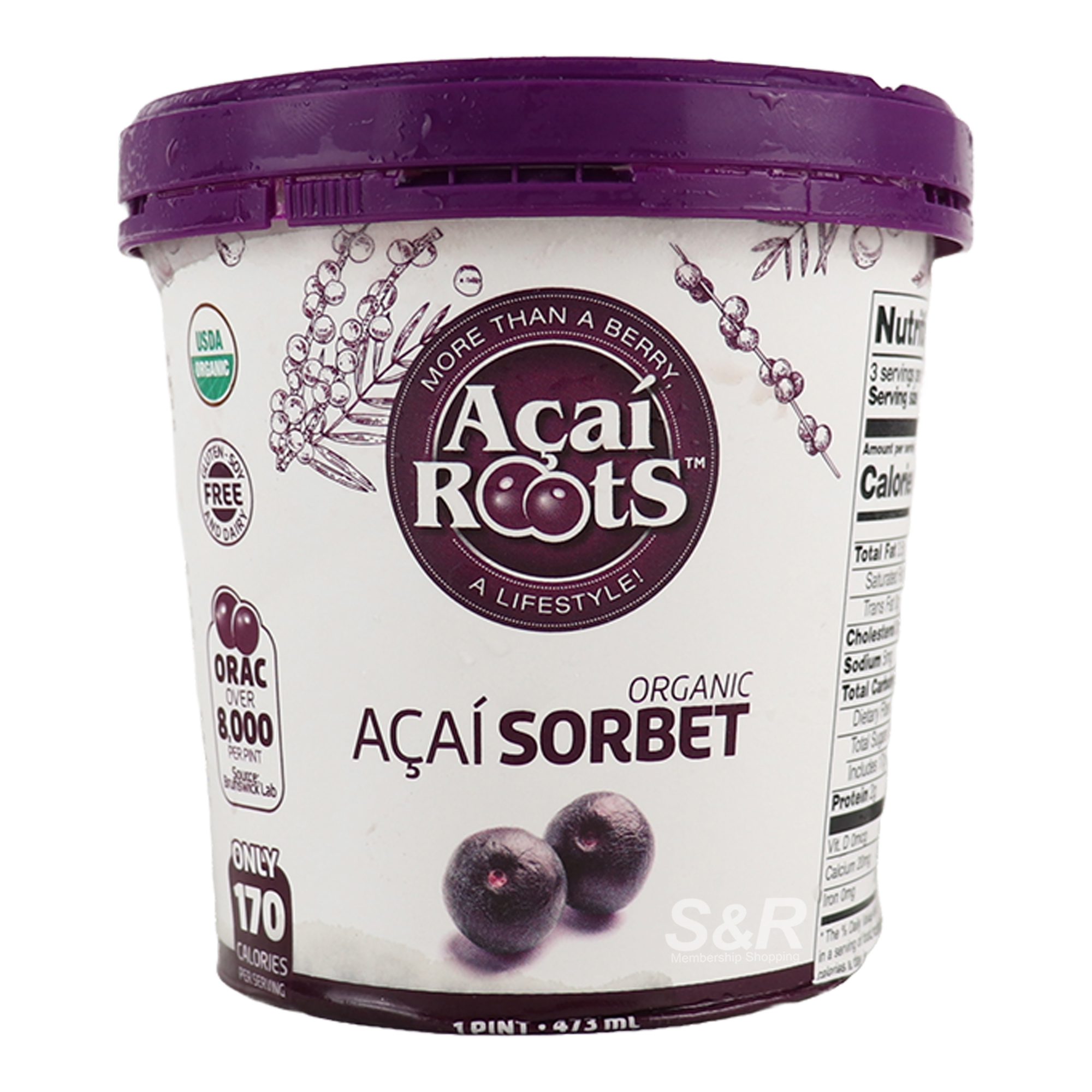 Acai Roots Organic Acai Sorbet 473mL Acai Roots Organic Acai Sorbet 473mL